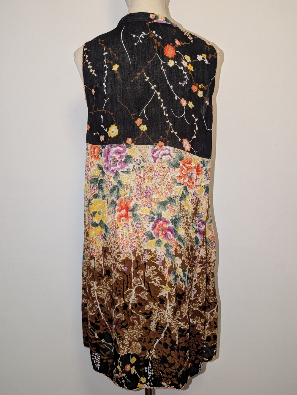 Vintage Red Yoke Multi-Color Sleeveless Mini Dress - Picture 7 of 9